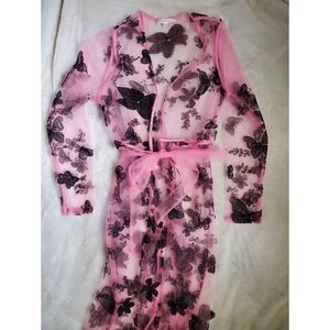 Butterflies & Flowers Sheer Robe